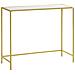Mobile Consolle Da Ingresso In Acciaio E Vetro Temperato, 100x35.5x80cm, Bianco E Oro - Foto miniatura 1
