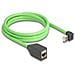 Cavo di prolunga di rete da RJ45 Cat. 6A maschio angolato verso l'alto per femmina SF /UTP adatto per catene portacavi PUR (TPU) 2 m verde - Foto miniatura 2