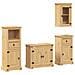 Set Mobili da Bagno 4 pz Corona in Legno Massello di Pino - Foto miniatura 1
