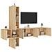 Mobili Tv A Muro 5pz Rovere Sonoma In Legno Multistrato - Foto miniatura 1