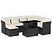 Set Divani Da Giardino Con Cuscini 8 Pz Nero In Polyrattan - Foto miniatura 2