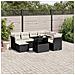 Set Divani Da Giardino Con Cuscini 8 Pz Nero In Polyrattan - Foto miniatura 1