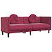 Set Di Divani 2 Pz Con Cuscini Rosso Vino In Velluto - Foto miniatura 4