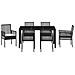 Set da Pranzo da Giardino 7 Pezzi con Cuscini Nero Poly Rattan - Foto miniatura 7