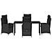 Set da Pranzo per Giardino 5 pcs Nero polyrattan - Foto miniatura 7