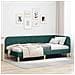 Cornice del letto ad angolo Verde Scuro 90 x 190 cm Tessuto - Foto miniatura 2