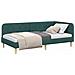 Cornice del letto ad angolo Verde Scuro 90 x 190 cm Tessuto - Foto miniatura 3