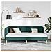 Cornice del letto ad angolo Verde Scuro 90 x 190 cm Tessuto - Foto miniatura 4