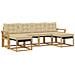 Set di divani da esterno con cuscino 6 pcs Bianco e Beige - Foto miniatura 1