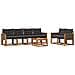 Set di divani da esterno con cuscino 7 pcs Naturale e Nero - Foto miniatura 1