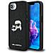 Custodia Metallica Lucida Per Iphone 16e Di Karl Lagerfeld Con Design Di Karl E Choupette - Nera - Foto miniatura 1