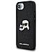 Custodia Metallica Lucida Per Iphone 16e Di Karl Lagerfeld Con Design Di Karl E Choupette - Nera - Foto miniatura 2