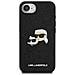 Custodia Metallica Lucida Per Iphone 16e Di Karl Lagerfeld Con Design Di Karl E Choupette - Nera - Foto miniatura 3