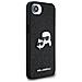 Custodia Metallica Lucida Per Iphone 16e Di Karl Lagerfeld Con Design Di Karl E Choupette - Nera - Foto miniatura 4