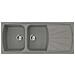 Lavello da Incasso Rettangolare 2 Vascha + Gocciolatoio Dimensioni 116 x 50 cm Colore Metallo Serie Living  - Foto miniatura 1