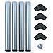 Gambe Regolabili Per Tavolo Ø60x710mm, Kit Di 4 Piedi Per Tavolo In Acciaio, Altezza Regolabile 710-730mm, Grigio Metallizzato - Foto miniatura 1