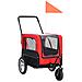 Rimorchio Bici E Carrello Jogging Per Animali 2-in-1 Rosso Nero - Foto miniatura 1