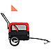 Rimorchio Bici E Carrello Jogging Per Animali 2-in-1 Rosso Nero - Foto miniatura 3