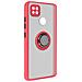 Cover Redmi 9c Bimateriale Anello In Metallo Funzione Supporto Rosso - Foto miniatura 3