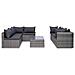 Set Divani Da Giardino 9 Pz Con Cuscini In Polyrattan Grigio - Foto miniatura 4