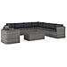 Set Divani Da Giardino 9 Pz Con Cuscini In Polyrattan Grigio - Foto miniatura 1