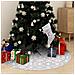Gonna Albero Natale Raffinata Con Calza Bianca Tessuto 122 Cm - Foto miniatura 1