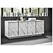 Mobile Multiuso Carrara - 4 Ante - Per Sala, Camera, Cucina, Ingresso - Bianco In Truciolare Melaminico, 180 X 43 X 79 Cm - Foto miniatura 1