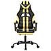 Sedia da Gaming Girevole con Poggiapiedi Nero e Oro Similpelle - Foto miniatura 2