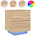 Comodino Con Luci Led Rovere Sonoma In Legno Multistrato - Foto miniatura 2