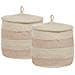 Set Di 2 Cestini Silopi Cotone Beige Chiaro - Foto miniatura 9