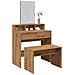 Sgabello Da Toeletta Rovere Artigianale 70x35x45 Cm Truciolato - Foto miniatura 1