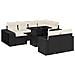 Set Divani Da Giardino 11 Pz Con Cuscini In Polyrattan Nero - Foto miniatura 2