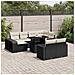 Set Divani Da Giardino 11 Pz Con Cuscini In Polyrattan Nero - Foto miniatura 1