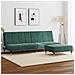 Divano Letto a 2 Posti con Poggiapiedi Verde Scuro in Velluto - Foto miniatura 2