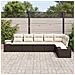 Set di divani da giardino di 6 pezzi con cuscini in rattan marrone - Foto miniatura 3