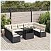 Set Divano da Giardino con 10 Pezzi e Cuscini in Rattan Nero,  Divano da Giardino per 2 Persone in Rattan Nero - Foto miniatura 3