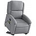 Poltrona Alzapersona Massaggi Elettrica Grigio Chiaro Tessuto - Foto miniatura 3