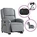 Poltrona Alzapersona Massaggi Elettrica Grigio Chiaro Tessuto - Foto miniatura 6