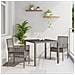 Set da Pranzo da Giardino a 3 Pezzi con Cuscini Grigio in Polyrattan - Foto miniatura 2
