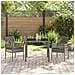 Set da Pranzo da Giardino a 3 Pezzi con Cuscini Grigio in Polyrattan - Foto miniatura 4