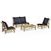 Set Salotto da Giardino 4pz con Cuscini Grigio Scuro Bambù - Foto miniatura 1