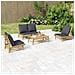 Set Salotto da Giardino 4pz con Cuscini Grigio Scuro Bambù - Foto miniatura 2