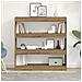Mobile per libri/separatore di stanze in rovere artigianale - 100x30x103cm, realizzato in legno ingegnerizzato - Foto miniatura 2