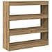 Mobile per libri/separatore di stanze in rovere artigianale - 100x30x103cm, realizzato in legno ingegnerizzato - Foto miniatura 7