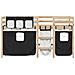 Letto a Soppalco Bambini con Tende Bianco e Nero 90x190 cm Pino - Foto miniatura 4