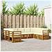 Set divani 9 pcs Naturale e Crema Legno di Acacia Massello - Foto miniatura 2