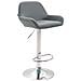 Sgabello Bar Braga in Similpelle - Sedia Cucina con Schienale e Braccioli Regolabile in Altezza - Sedia Sgabello Bancone Imbottita con Poggiapiedi Grigio Cromato - Foto miniatura 1