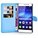 Custodia Compatibile Con Honor 6 Plus In Pastello Blu - Coperchio Protettiva Con Chiusura Magnetica, Funzione Stand E Tasca Per Le Carte - Foto miniatura 6
