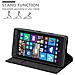 Custodia Compatibile Con Nokia Lumia 929 / 930 In Nero Di Notte - Coperchio Protettiva Con Chiusura Magnetica, Funzione Stand E Tasca Per Le Carte - Foto miniatura 3
