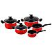 Praga Batteria Da Cucina Induzione 8 Pezzi Set Pentole Antiaderente Coperchi Di Vetro - Foto miniatura 1